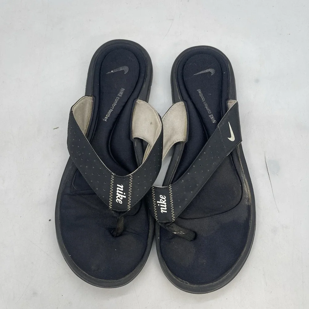 Nike Celso Flip Flops Womens 11 Sandal Slip On 307812 Black Casual Comfort